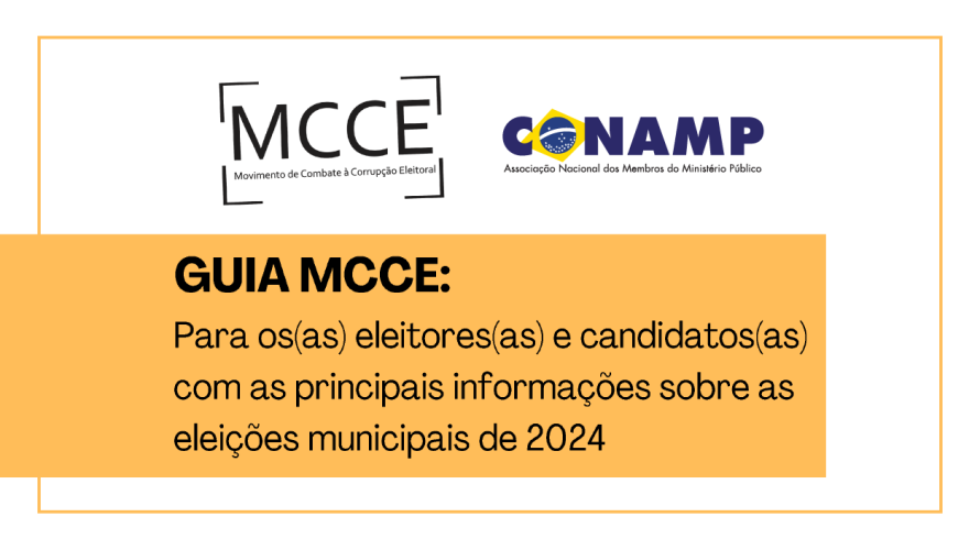 MCCE e CONAMP lançam guia com as principais informações das eleições municipais de 2024