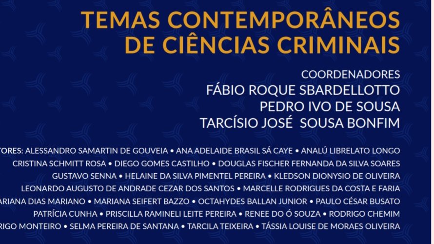 Lançamento da obra “Temas Contemporâneos de Ciências Criminais” marca início de parceria entre CONAMP e FMP